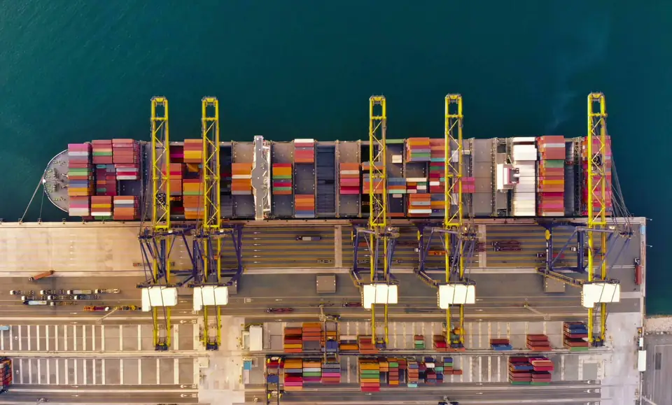 Cargo terminal at the port